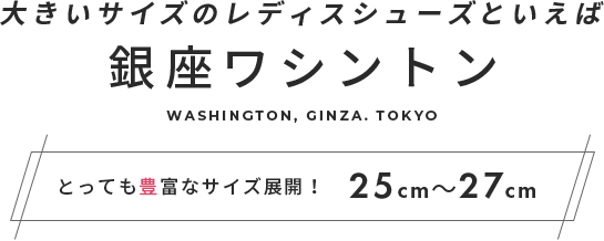 大きいサイズのレディスシューズといえば銀座ワシントン とっても豊富なサイズ展開！25cm～27cm