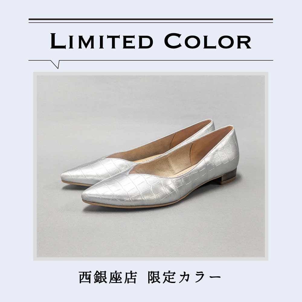 【西銀座店】晴雨兼用 Vカット ローヒールパンプス　店舗限定カラー